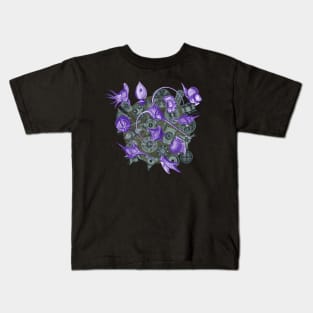 Ernst Haeckel Purple Peridinea on Cerulean  Diatoms Kids T-Shirt